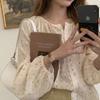 French Style Chic Floral Blouse for Women New Spring Summer Design Loose Fit Long Sleeve Casual Shirt