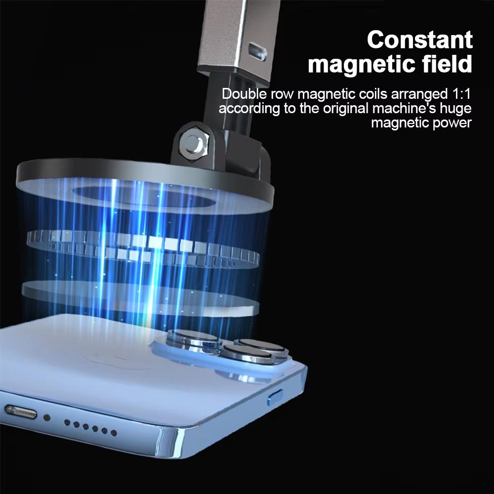 Nastavitelný a skládací magnetický držák na telefon, silný magnet, přísavkový držák pro palubní desku, koupelnové obklady, sklo