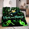 1 peça Cobertor Rick and Morty Leve Manta de Flanela Para Sofá, Cama, Viagem, Acampamento, Sala de Estar, Escritório, Sofá, Cadeira e Cama