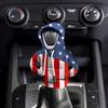 Car Gear Shift Cover,Gear Shift Knob Cover,Hooded American Flag Pattern Decorative Shifter Cover -Creative