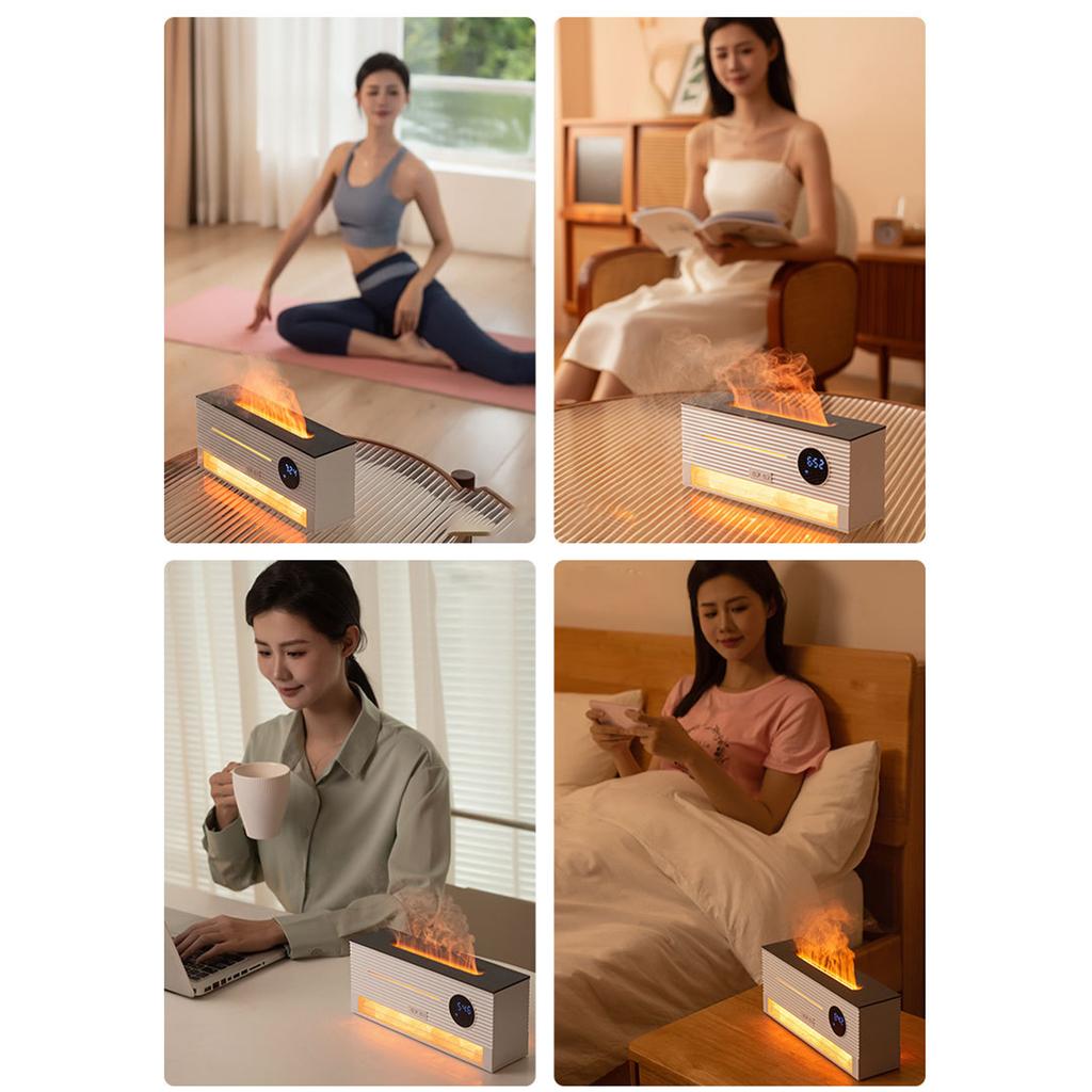 Rock flame aromatherapy machine humidifier home desktop humidifier simulation flame rock humidifier