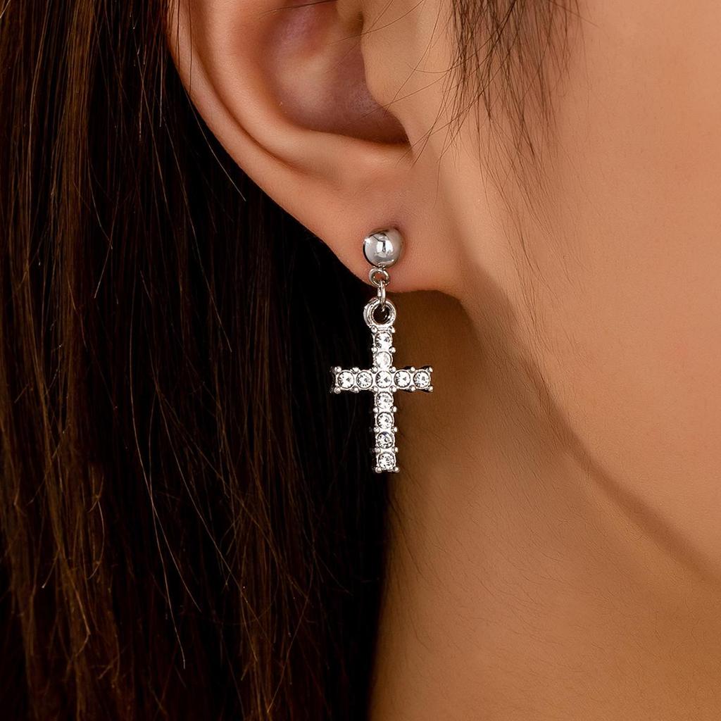 Trendy Women's Cross Ear Danglers – Popular European & American Style Earrings