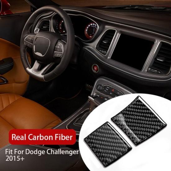 Carbon Fiber Steering Wheel Side Panel Cover Trim For Dodge Challenger 2015~20
