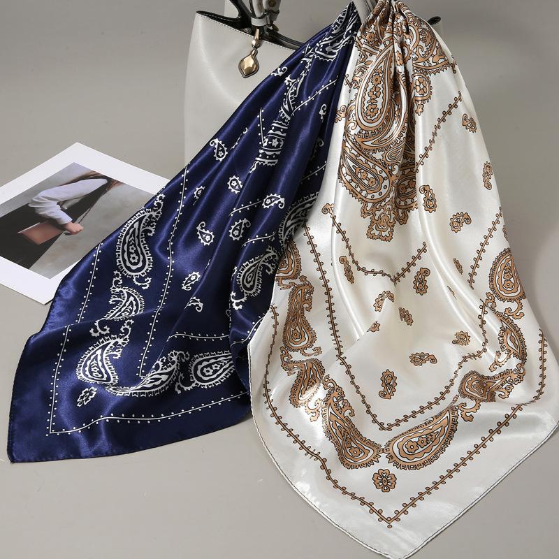 90 Square Scarves, Silk Scarves, Women's New Spring and Summer High-end Sense Versatile, Thin Scarves, Shawls Outside