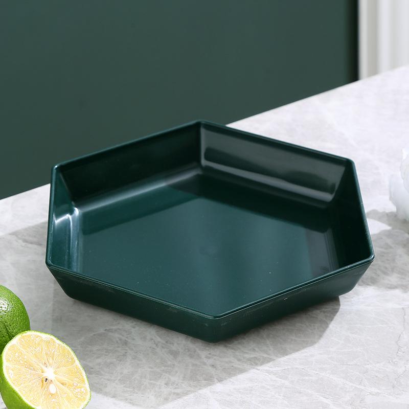 

Скандинавская тарелка Овощная тарелка Бытовая Завтрак Пластиковая Фруктовая тарелка Набор посуды Коммерческая Шестиугольная тарелка Креативная тарелка для пельменей