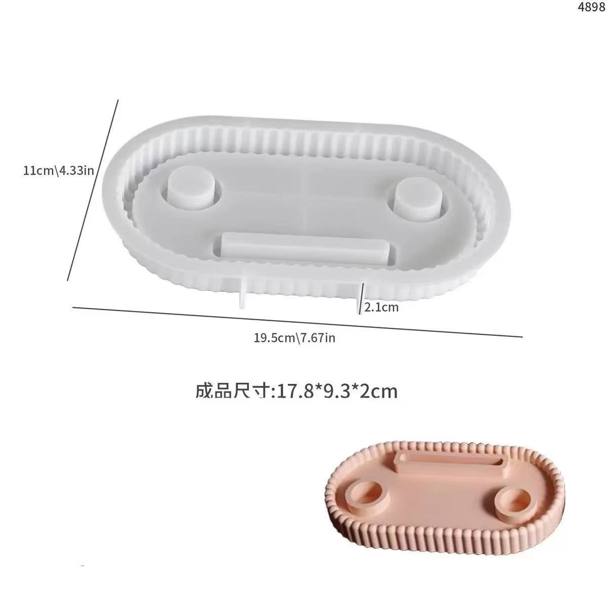 

Oval Candle Holder Tray Epoxy Mold Cement Tree of Life Candlestick Storage Pallet Jewelry Display Disc DIY Home Decor