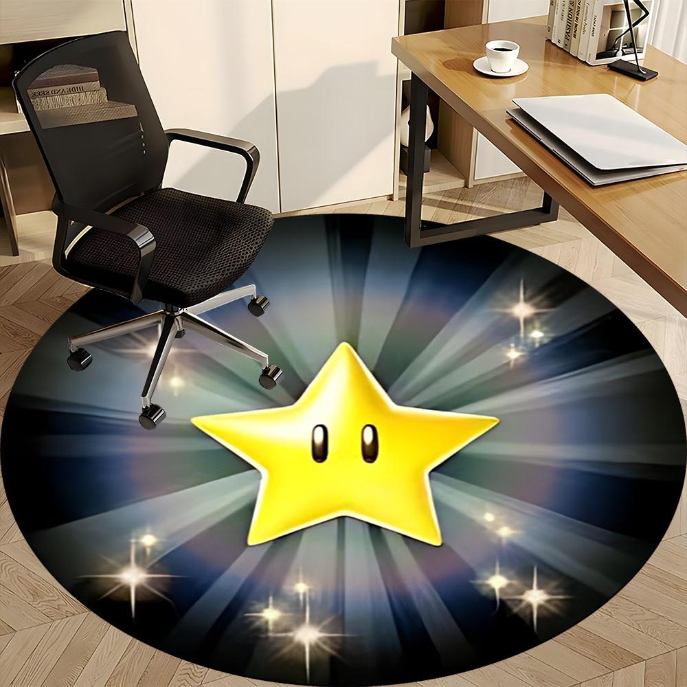 1pc Super Mario Star Chair Carpet for Office, Soft Flannel Throw Mat, Perfect for Office,Holiday Party Decoration Choice yy251113062