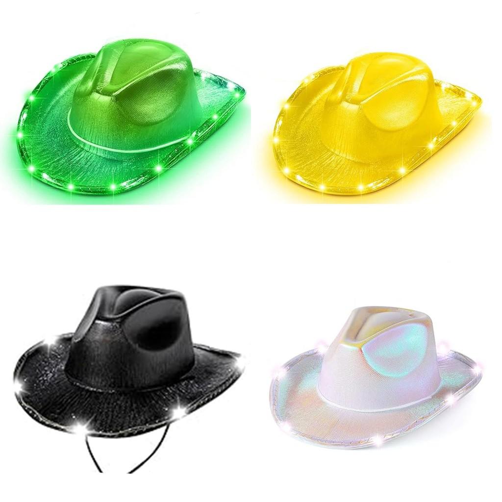 Halloween Party Colorful Led Hat With Eva Cowboy Style For Cosplay Events