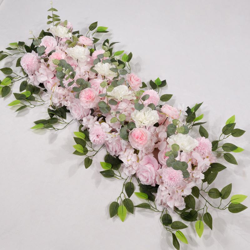 1-Meter Wedding Flower Row - Faux Floral Decor for Aisle & Arch