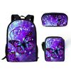 Set de Mochila Escolar con Diseño de Mariposas de Nailon Transpirable Para Estudiantes de Primaria