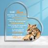 Son'S Inspirational Desk Decoration: Acrylic Sign with Heart Shape And Lion Illustration- Acrylic Desktop Ornament, Four Seasons Decoration