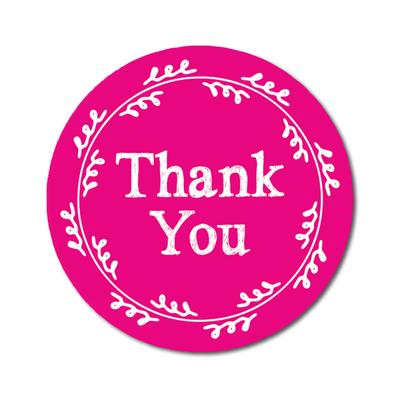 Darling Souvenir DIY Wreath 1.6 Inches Round Classic Thank You Fuchsia Pink Stickers Envelope Seals-45