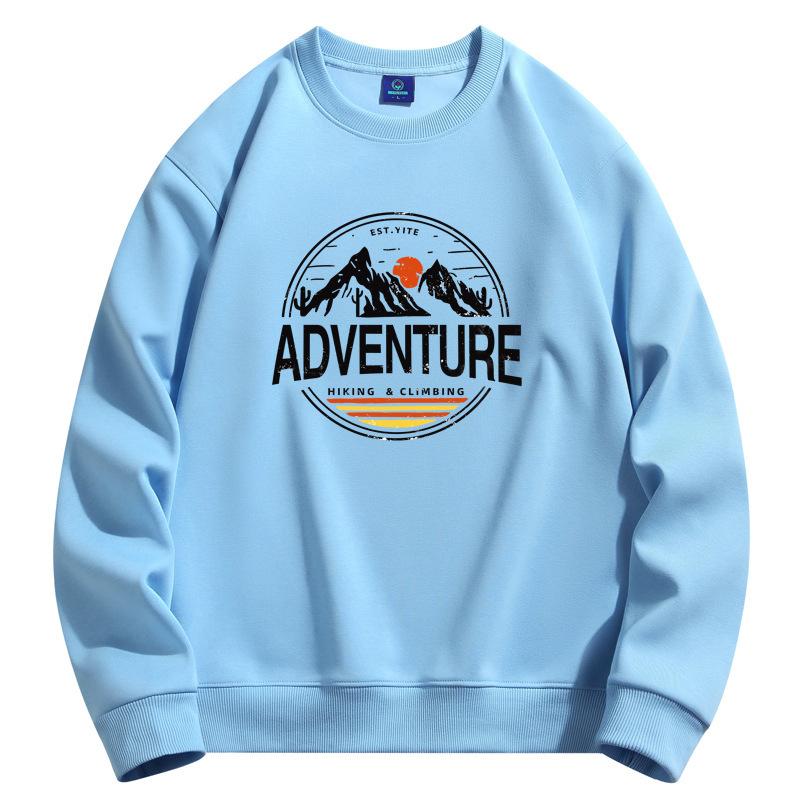 Mountain Peak Pattern Men's Round Neck Sweatshirt Man Casual  Long Sleeve Pullovers Large Size