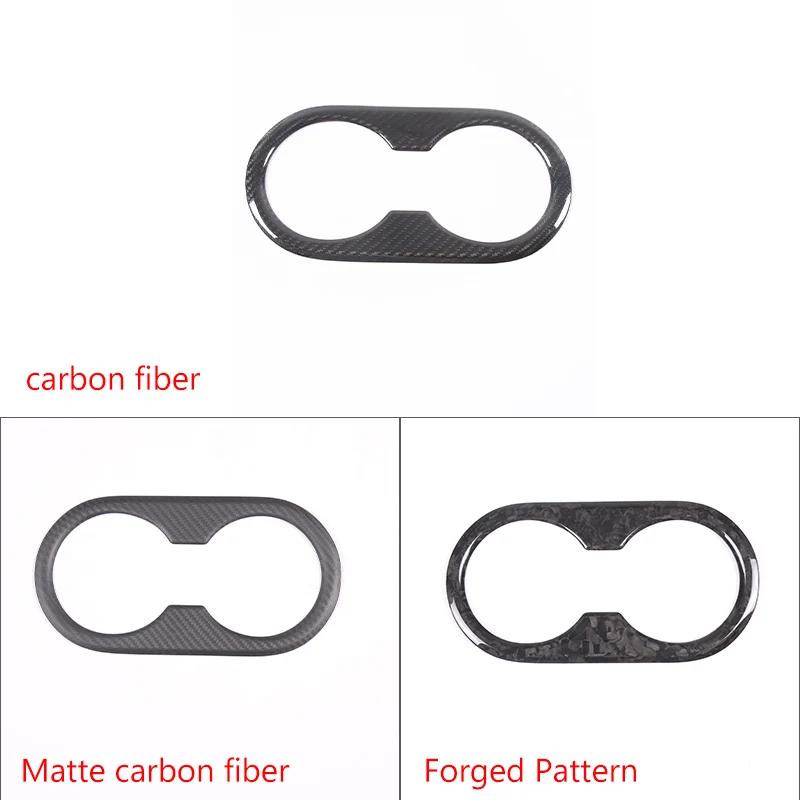 For Tesla Model 3 For Tesla Model Y 17-24 Real Carbon Fiber Car Rear Armrest Water Cup Holder Cover Trim Sticker Car Accessories