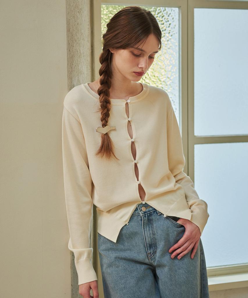 38Comeoncommon Open Hook Cardigan (Ivory)