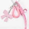 Braided Rope Bag Charm Lovely Heart Keychain Handbag Pendant Ornaments Bows Keyrings Fashion Keyholders