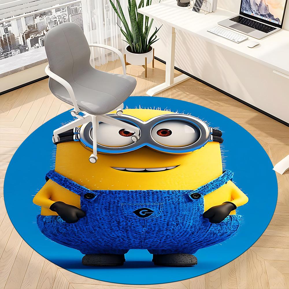 1pcGru Minion Office Round Area Rug, Indoor Mat Suitable For Office,Bedroom Living Room Home Decor, Room Deco a0928139