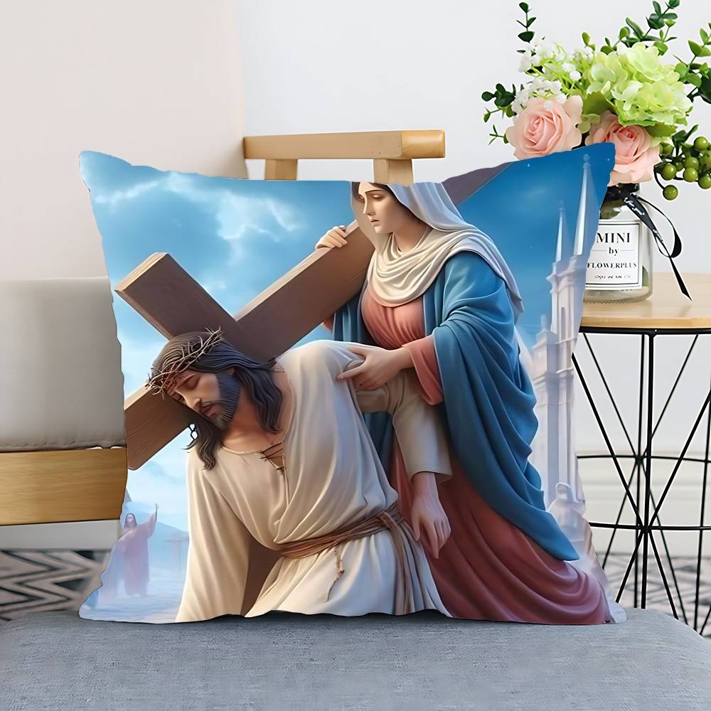 Jesus Christ Pillow Case Cushion Cover Polyester Pillowcase Decorative Sofa Cushion Pillowcase Home Decor