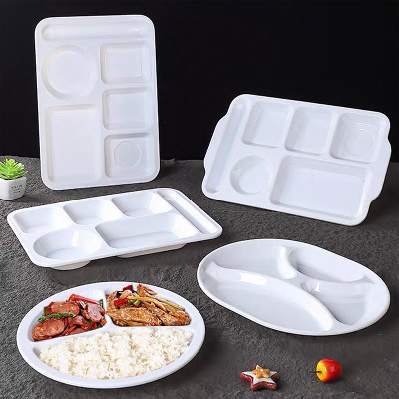 Bandeja de comida rápida de melamina de 10 pulgadas con 4 compartimentos