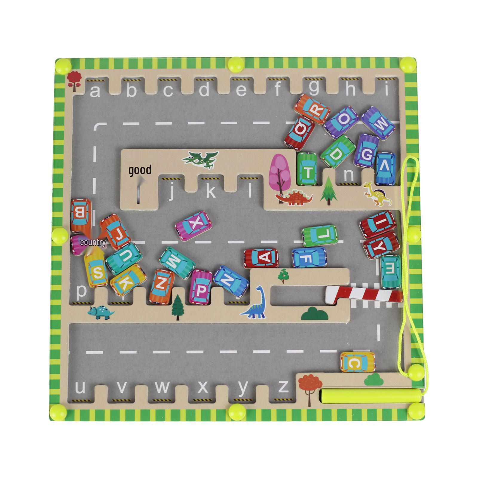 

Детская деревянная парковка-лабиринт с шариками