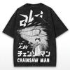 Aki Hayakawa Kon Graphic T Shirt Chainsaw Man Anime Harajuku Washed T-shirt Men Women Clothing Oversized Cotton Short Sleeve Tee