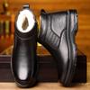 Herren High-Top Lederstiefel mit Wollfutter - Winter Rutschfest, Warm, Verdickt für ältere Menschen.