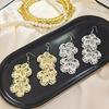 Creative Personalized Flower Earrings, Fashionable Personalized Multi-Layer Metal Wind Simple Hollow Fringed Earrings