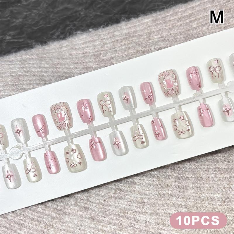 10/30Pcs Oval Fake Nails Art Dyeing Gilding Fake Nails Full Cover Wearable Starlight Design Press On Nails Tips Glitter Aurora