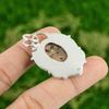 Daughters Day Deal 925 Silver Natural Poppy Seed Jasper Bezel Art Deco Pendant