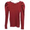 REDYAZEL Long Sleeve Design Knit Sweater F Red Women Used