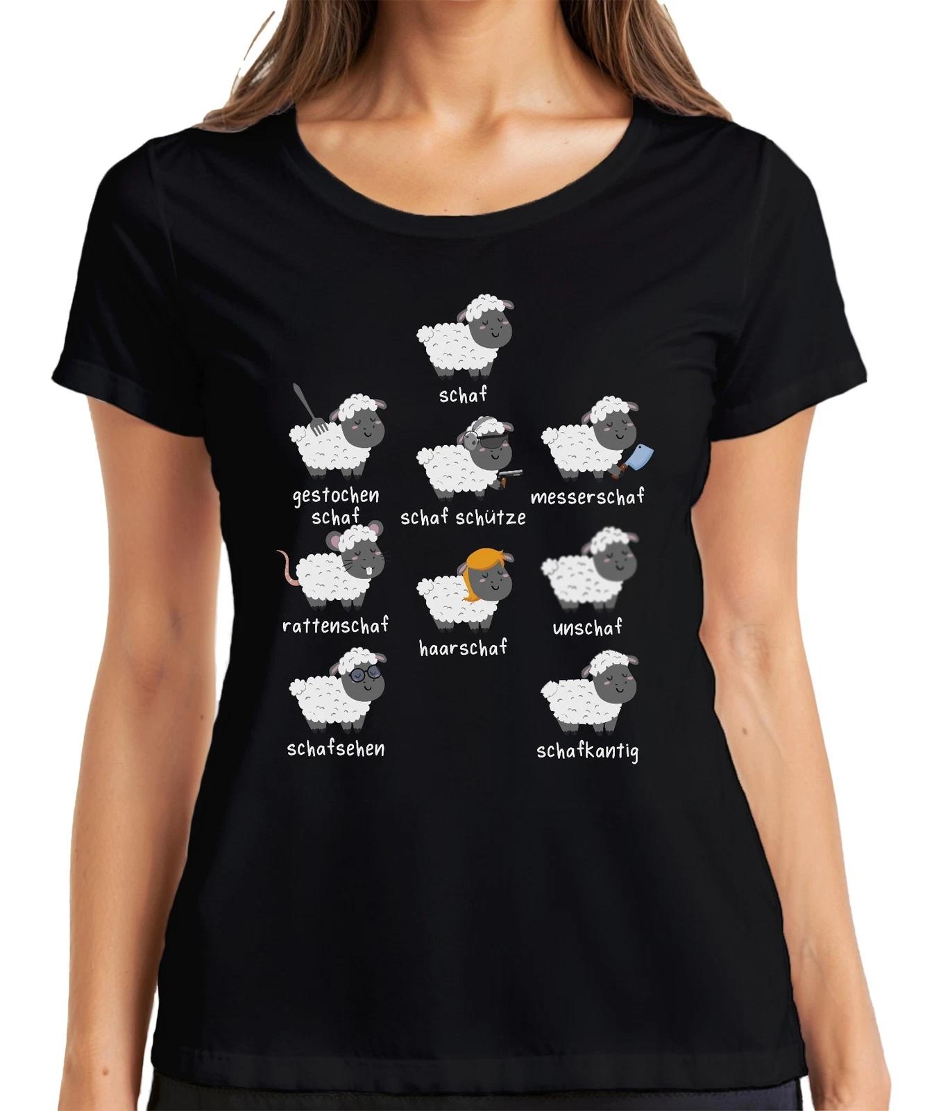 Lustige Schaf Sprüche Wortspiele Schäfchen Tierhumor Bauernhof Damen T-Shirt XL