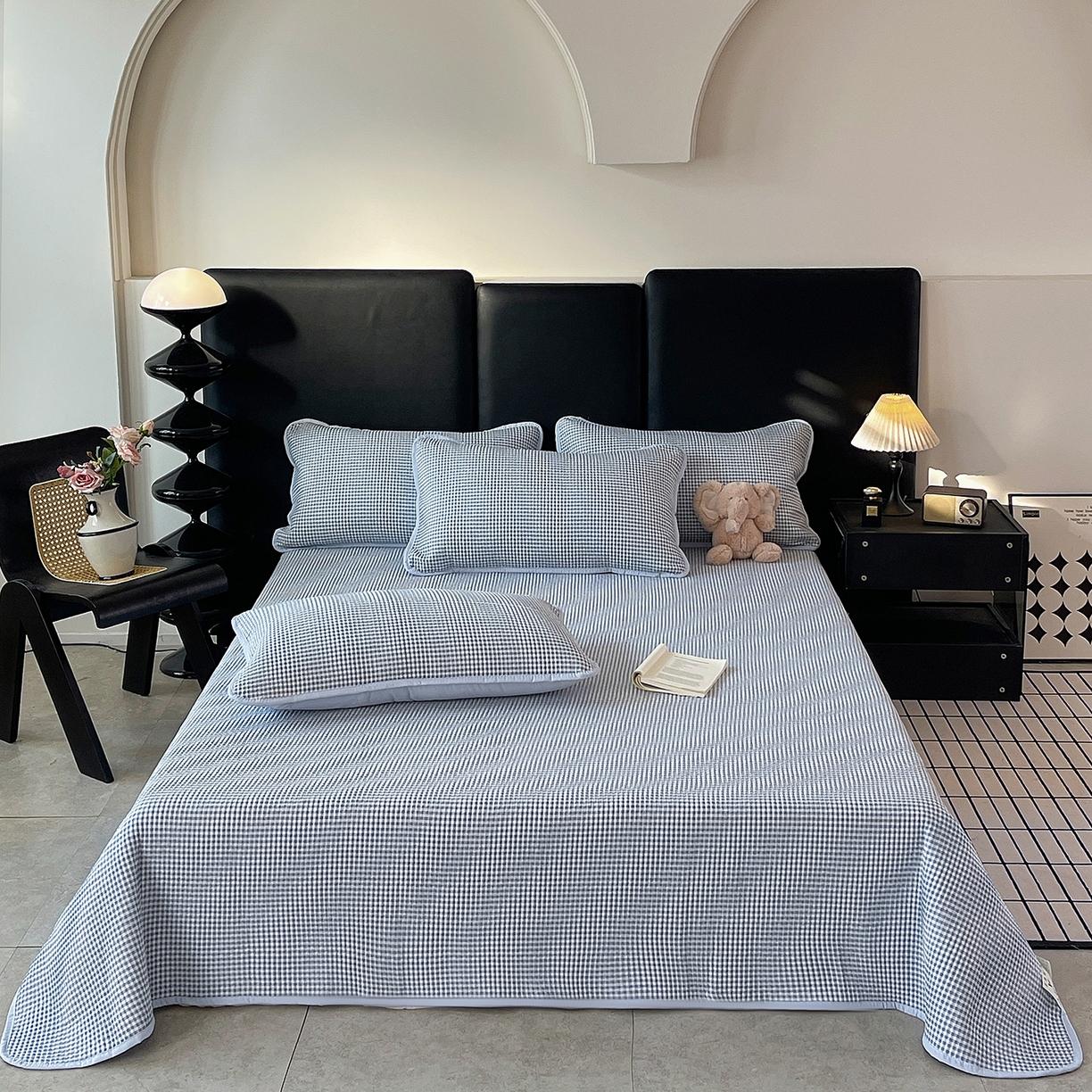 

New solid color washable bed cover single piece thickened padded tatami bed sheet three-piece set universal in all seasons 120x200cm 3pcs