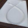 Natural Freshwater Pearl Necklace DIY Kit, Cold White 5-6mm Round with Minor Flaws