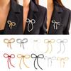 Exquisites Irregular Bowknot Charm Brooch Alloy Pin Badge Fashion Lapel Pin Clothing Decorations Jewelry for Women Girls