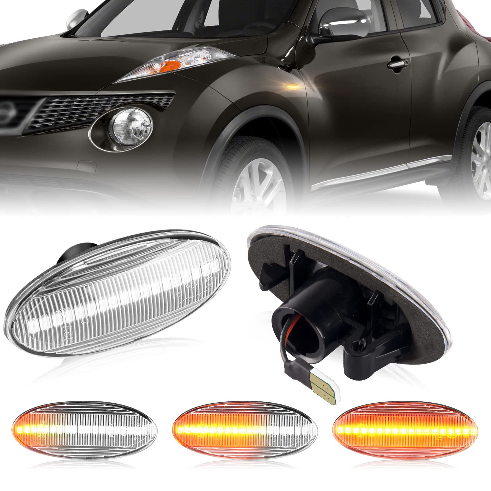 POPMOTORZ Nissan Светодиодный боковой указатель поворота с последовательным переключением, динамический тип, Serena Wingroad Y12 X-Trail