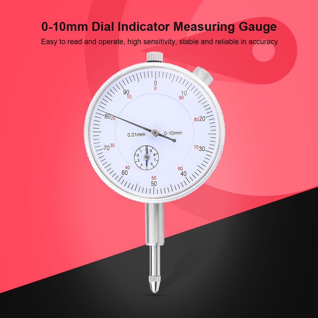 Indicator 0-10mm 0.01mm Accuracy Measuring Tool with High Sensitivity for Shaft Run Out Gear Backlash Measurement
