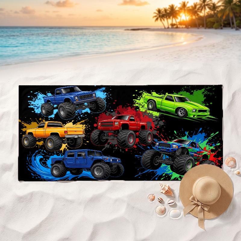 Monster Truck (1) Soft and comfortable beach towel perfect for vacations and poolside use an ideal gift for summer holidays