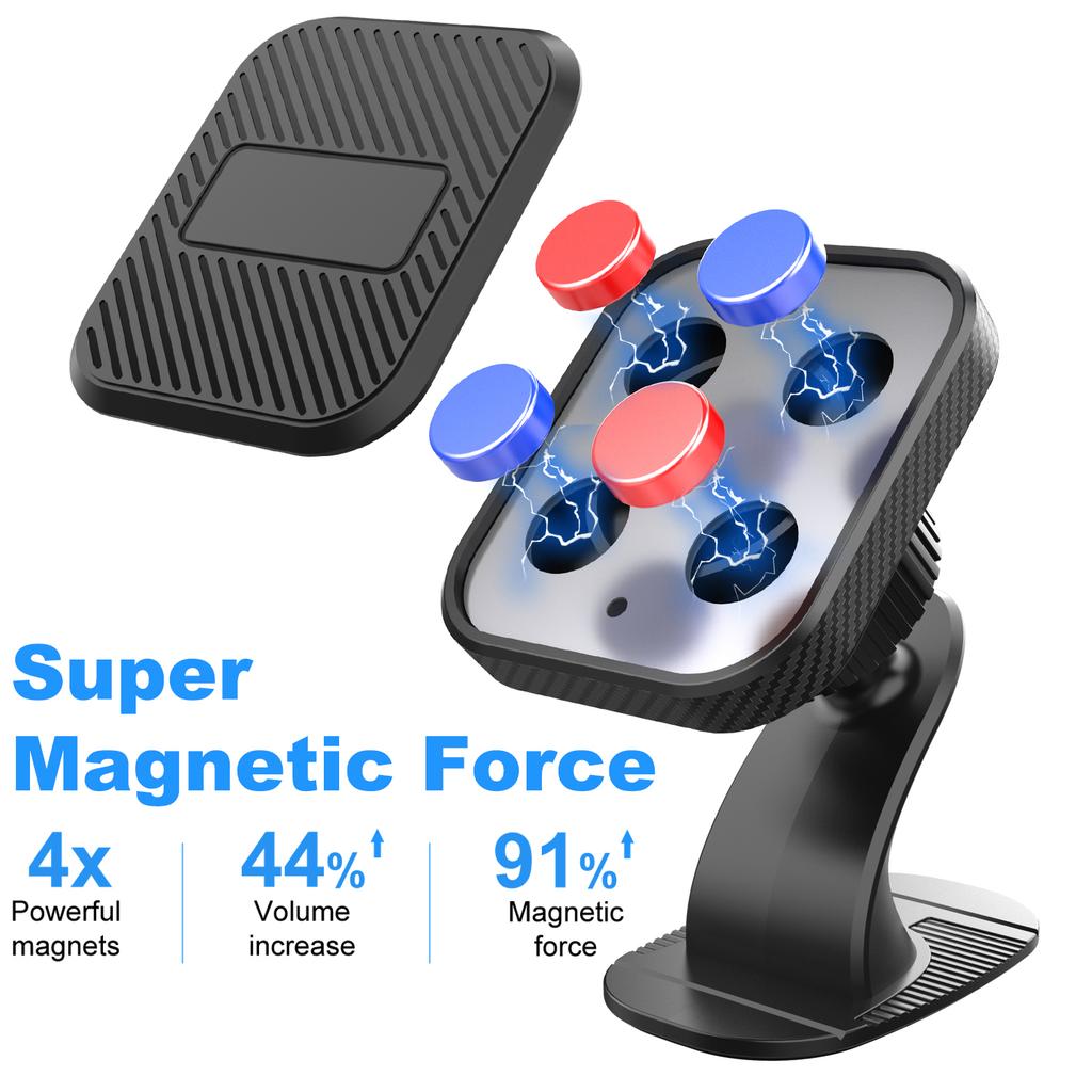 ML173 Adhesive Base 360 Degree Rotation Car Dashboard Mount Square Magnetic Phone Holder Bracket