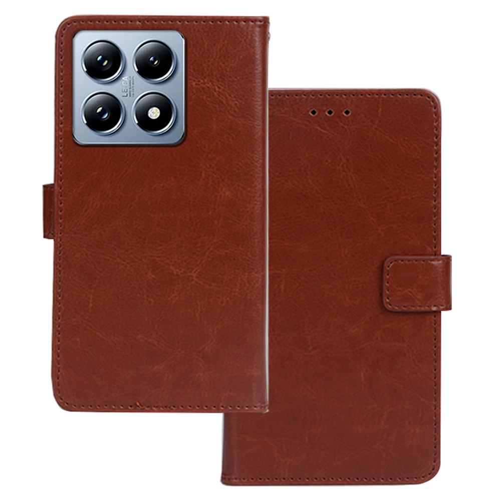 

IDEWEI for Xiaomi 14T Pro Case Card Slots Holder Leather Phone Cover Crazy Horse Texture A