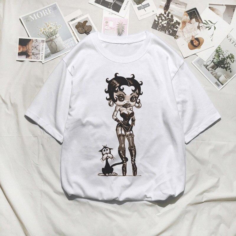 トップス vintage hysteric green girl design tee Buy Summer Casual Vogue Female T-shirt Harajuku Funny BETTY