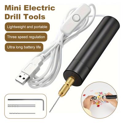 Handheld Mini Electric Drill Jewelry Making DIY Small Electric Drill Woodworking Craft Carving Tools