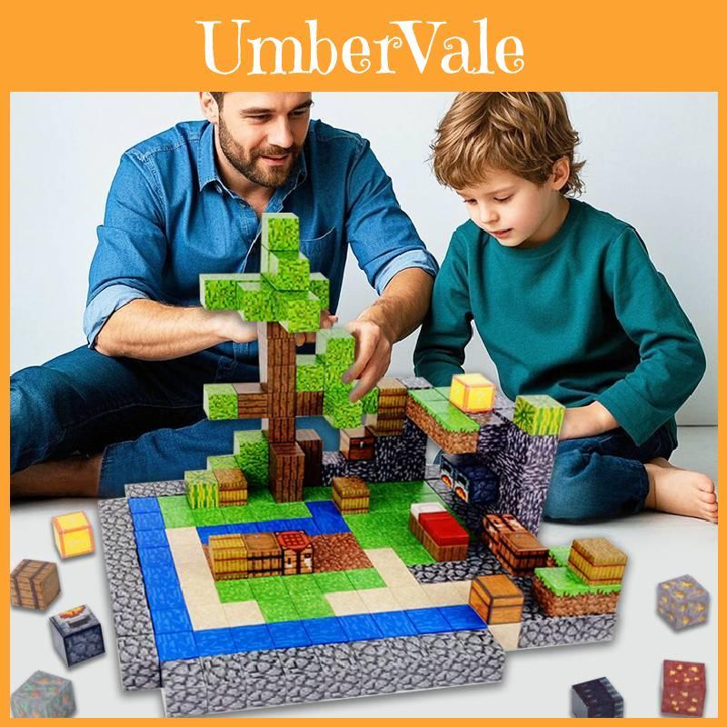 Minecraft Magnet Puzzle Blocks For Children Creative Playset For Kids