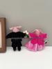 Nepal Handmade Wool Felt Pig Couple Keychain & Car Charm Ornament Gift