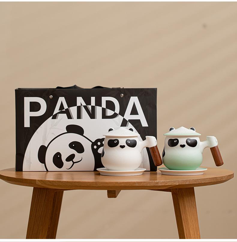 Panda Ceramic Tea & Water Separation Mug for Home & Office