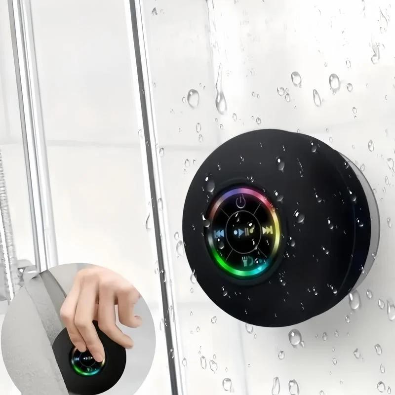 Bluetooth Shower Speaker Mini Waterproof Loudspeaker Subwoofer with Suction Cup Hands Free Mic for Bathroom Pool Beach Car Phone