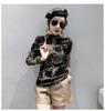 European 2024 Autumn/Winter Rhinestone Mesh Slim Fit Long Sleeve Top