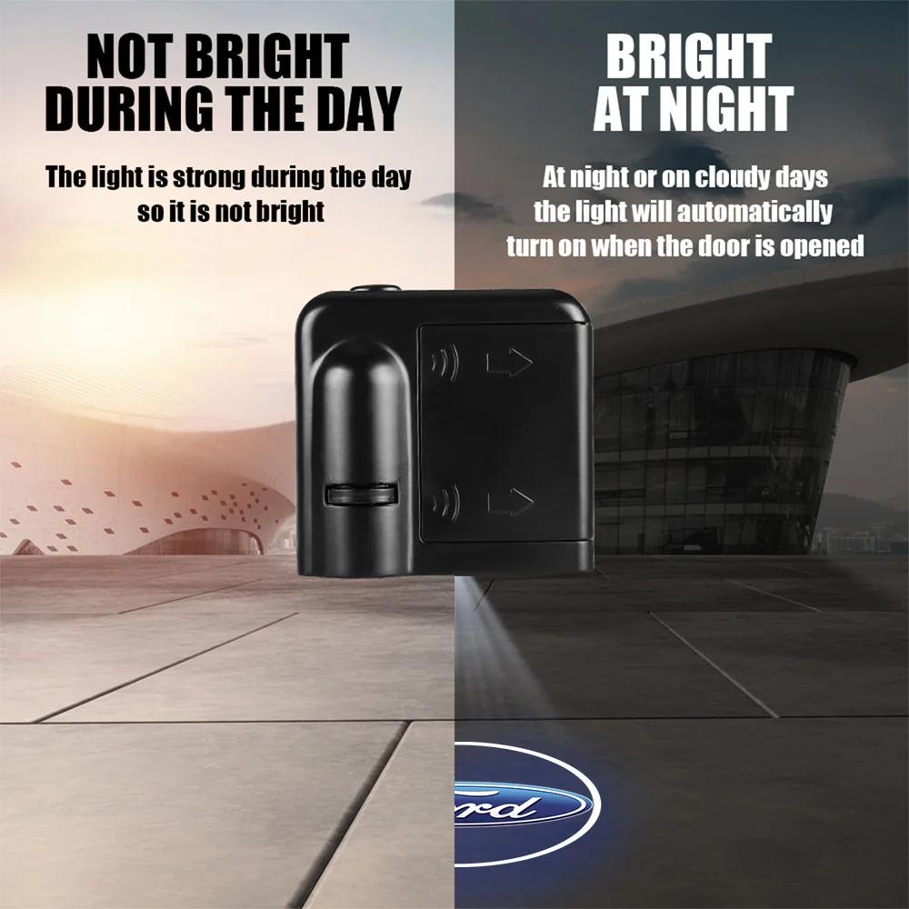 Car Sticker Car LED Door Projector Lamp Laser HD Welcome Courtesy Lights Decoration For Ford Escape Edge Mondeo Taurus Fusion Mu