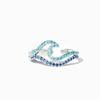 Zirkonia Blauer Doppelwellenring Einfaches Design Meereswelle Verstellbare Ringe Trendiger Ozean Wellen Schmuck Geschenk Großhandel