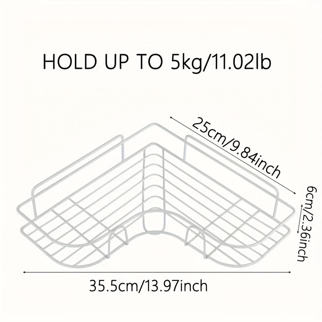 1pc-Punch-free Triangular Storage Rack Saves Space and Is Suitable for Storing Spices, Bathroom Supplies and Sundries.