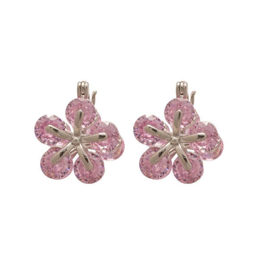 Korean Sweet Zirconia Double-Sided Floral Earrings - Luxury, High-End, Fashionable Jewelry for Women